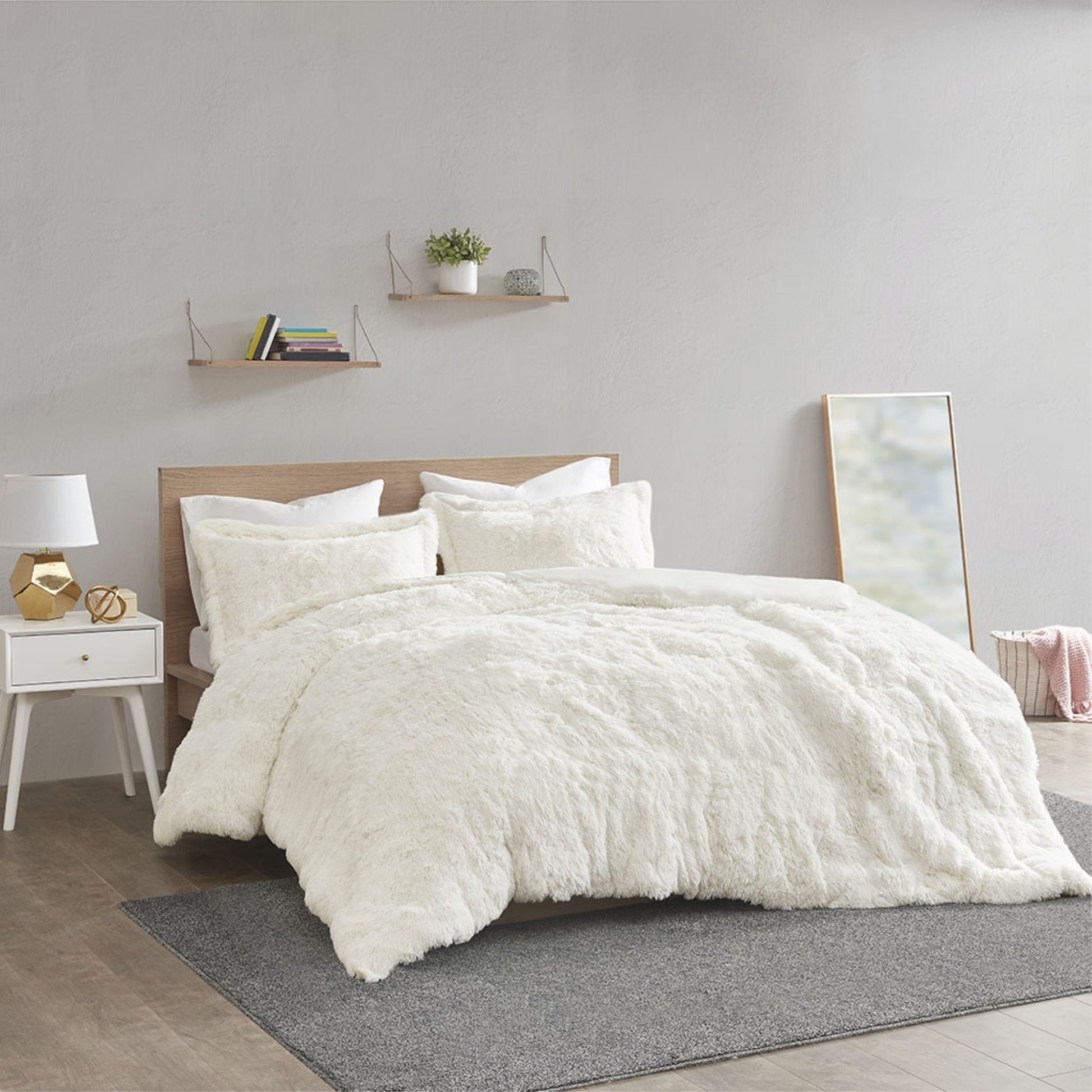 CasaFoyer Shaggy Fur Duvet Cover Set - Contemporary Elegance, Soft & Fluffy Texture, Plush Reverse, Zipper Closure, Corner Ties - Transform Your Bedroom into a Cozy Sanctuary