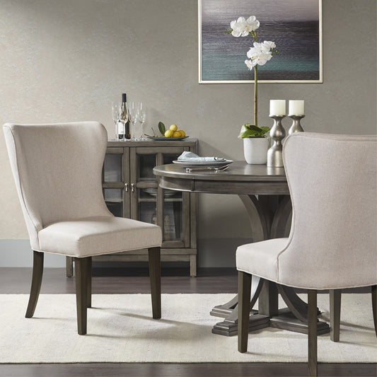 CasaFoyer Dining Chair - Elegant and Refined Upholstered Seat and Back with High-Density Foam - Grey Wood Finish - Stylish and Functional Addition to Any Dining Space - Sturdy and Secure Foundation - Elevate Your Dining Experience