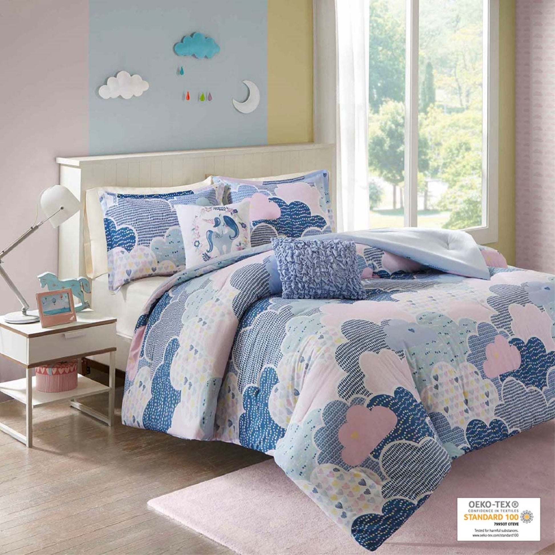 CasaFoyer Cotton Printed Comforter Set - Enchanting Design, Hypoallergenic, OEKO-TEX Certified, Antimicrobial Treatment - Transform Your Bedroom into a Whimsical Haven for a Restful Night's Sleep