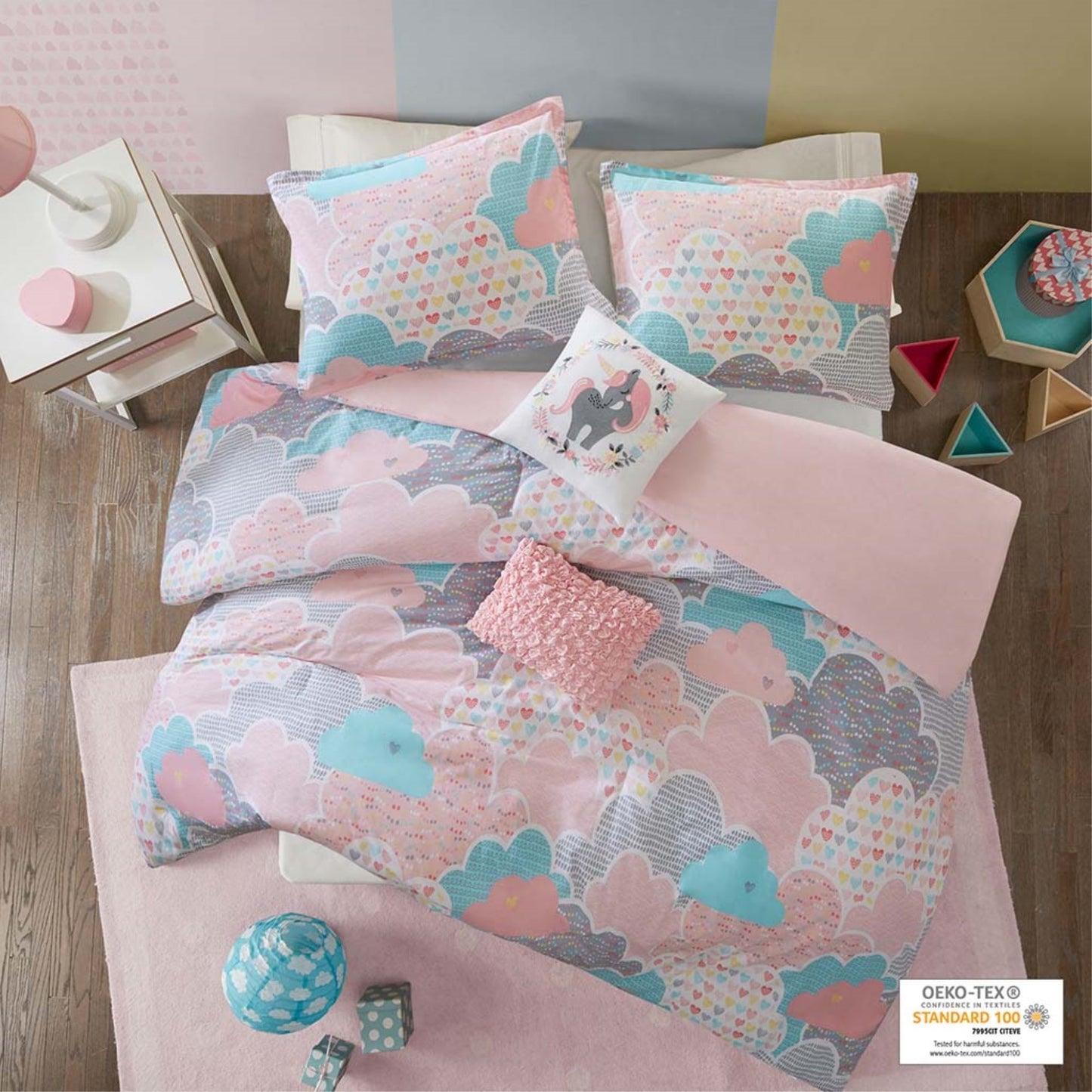 CasaFoyer Cotton Printed Duvet Cover Set - Whimsical Journey to Dreamland - Hypoallergenic & OEKO-TEX Certified - Cute Motif - Soft & Vibrant Colors - Button Closure - Corner Ties - Freshness Protection - Cozy & Stylish Sleep Experience