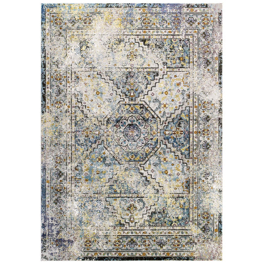 CasaFoyer Jacinda Distressed Vintage Persian Medallion Area Rug - Durable, Soft, and Stain Resistant - Perfect for Traditional and Contemporary Decors - 4x6 Size - Multicolored