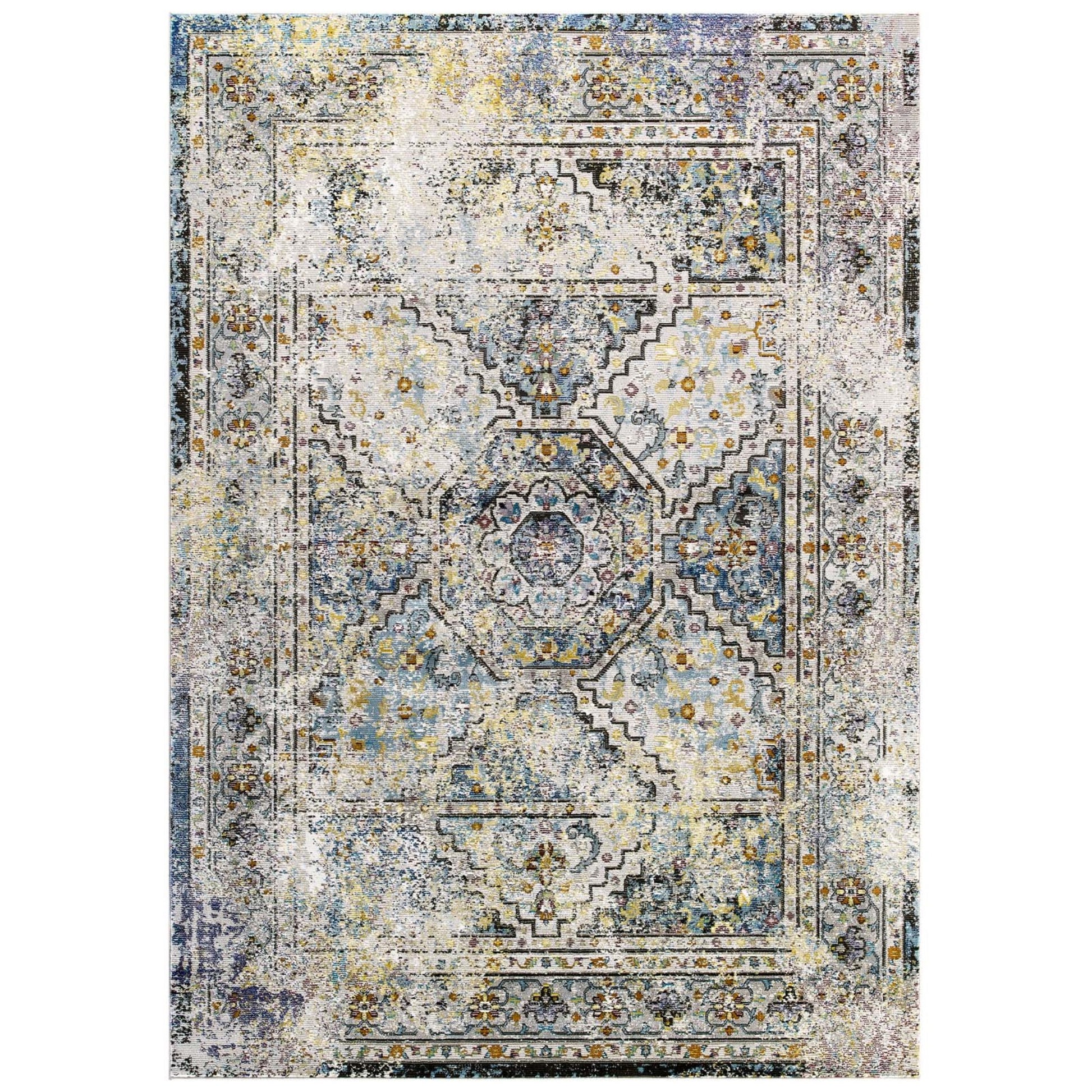 CasaFoyer Jacinda Distressed Vintage Persian Medallion Area Rug - Exquisite Design, Durable & Soft Crossweave, Rubber Bottom, Family-Friendly & Stain Resistant - 8x10 Size