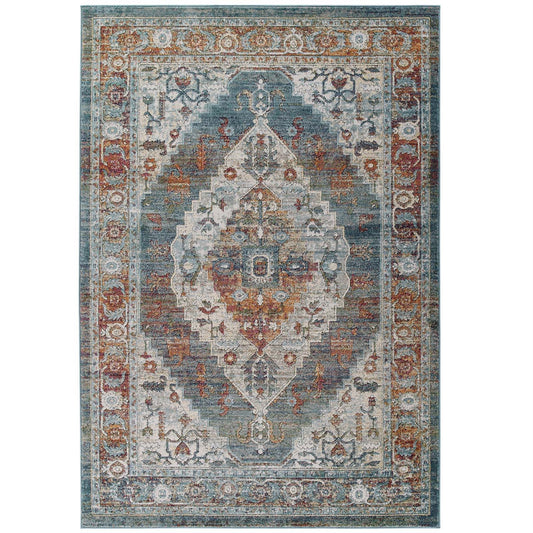 CasaFoyer Camellia Distressed Vintage Floral Persian Medallion Area Rug - 5x8 - Multicolored