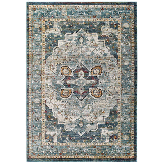 CasaFoyer Cyrene Distressed Vintage Floral Persian Medallion Area Rug - 8x10 - Multicolor