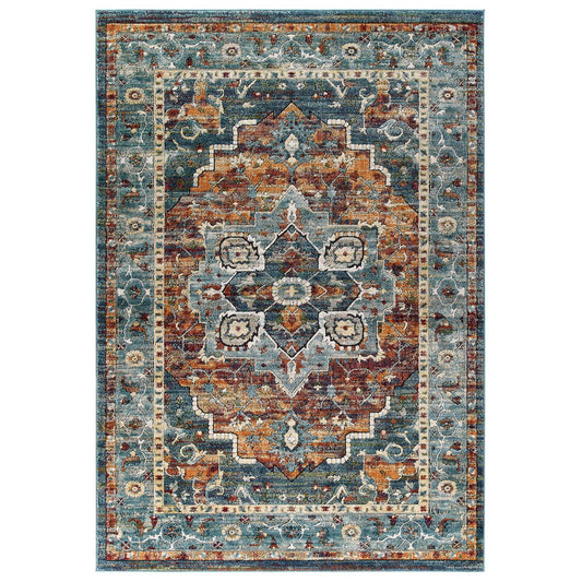 CasaFoyer Cyrene Distressed Vintage Floral Persian Medallion Area Rug - Multicolored, 5x8 ft. Stain-resistant, low pile weave. Perfect for traditional and contemporary decors. Durable and easy to maintain. Protect your floors and elevate your space.