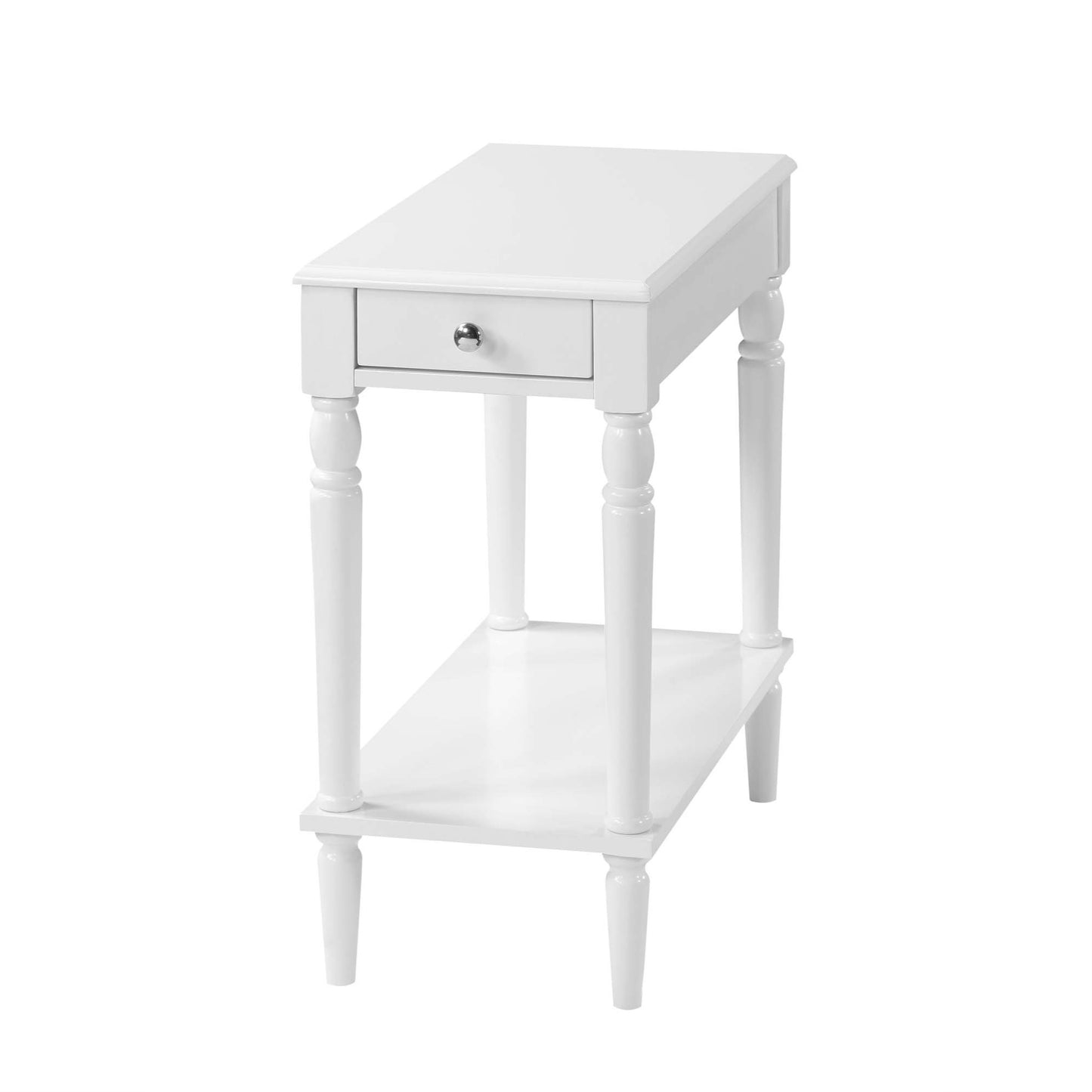 CasaFoyer French Country No Tools Chairside End Table with Shelf - Stylish, Versatile, and Easy to Assemble for a Fresh Look in Your Home