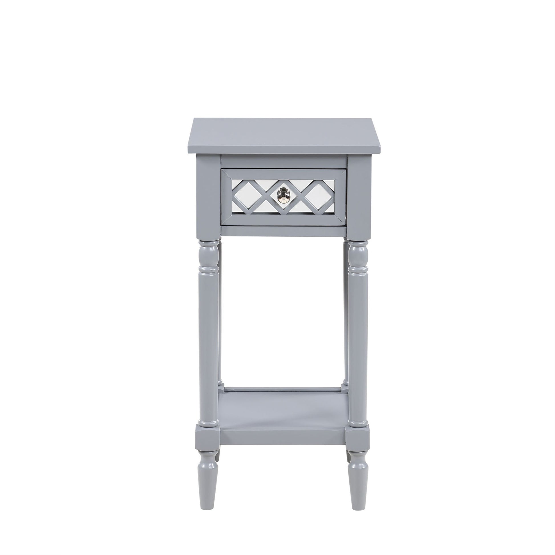 CasaFoyer French Country Khloe Deluxe 1 Drawer Accent Table with Shelf - Elegant and Versatile Furniture Piece for Any Room - Mirrored Drawer and Bottom Shelf for Storage and Display - French Country Collection