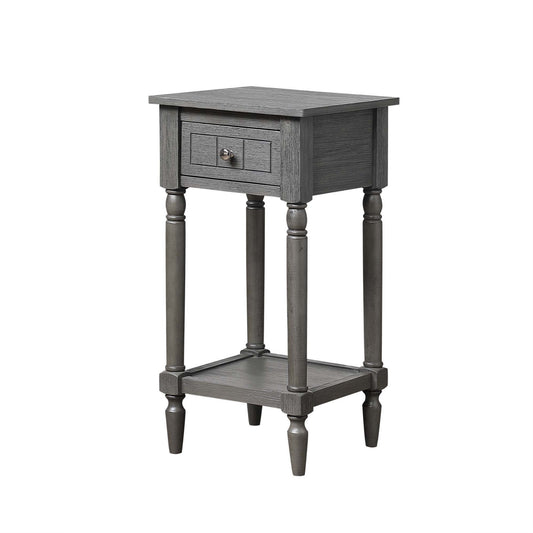 CasaFoyer French Country Khloe 1 Drawer Accent Table with Shelf - Elegant Turned Legs, Intricately Engraved Drawer - Stylish Storage and Display - Versatile and Complements Any Decor - French Country Collection