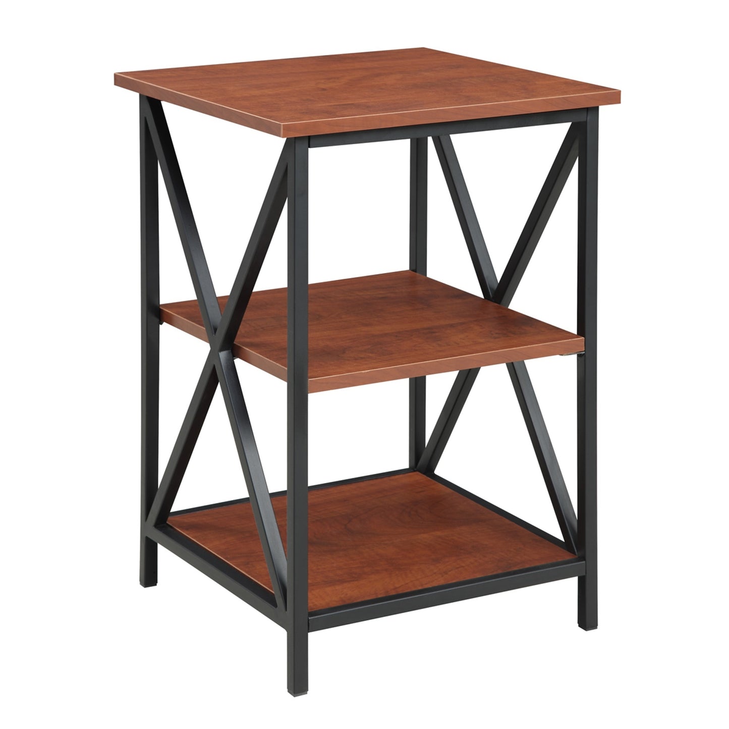 CasaFoyer Tucson End Table with Shelves by - Sleek & Contemporary Metal Frame, 3 Open Shelves for Decor & Storage, Durable & Stylish - Part of Tucson Collection