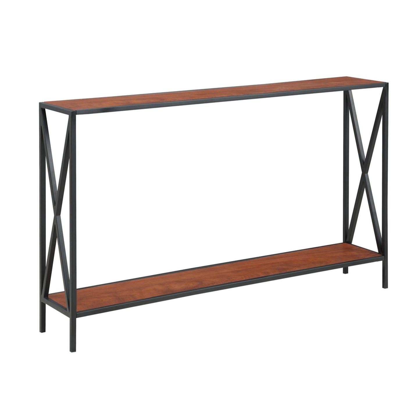 CasaFoyer Tucson Console Table with Shelf - Enhance Home Aesthetics, Ample Surface Area, Versatile, Black Crisscross Frame, Easy Assembly, Wide Range of Finishes, Tucson Collection by CasaFoyer
