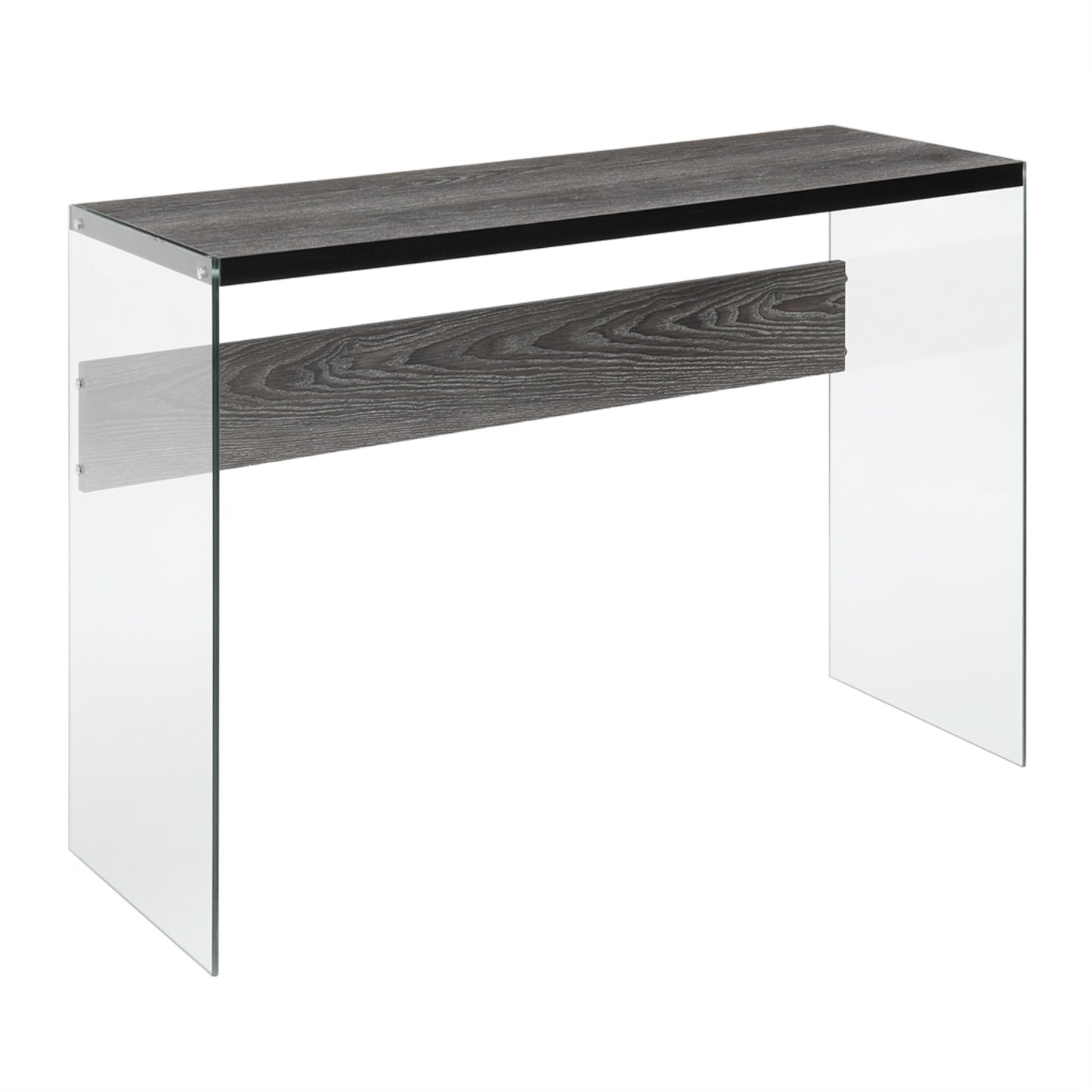 CasaFoyer SoHo Console Table - Sleek Design, Tempered Glass Sides, Modern Contemporary Style - Perfect for Living Room, Entryway, or Home Office - Easy Assembly, Extra Storage with Optional Bins