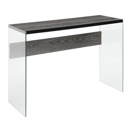 CasaFoyer SoHo Console Table - Sleek Design, Tempered Glass Sides, Modern Contemporary Style - Perfect for Living Room, Entryway, or Home Office - Easy Assembly, Extra Storage with Optional Bins