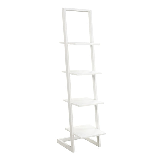 CasaFoyer Stylish and Versatile 4 Tier Ladder Bookshelf for Home, Office, or Dorm - Showcase Knick Knacks and Organize Books - Sturdy Metal Frame with Elegant Woodgrain Shelves