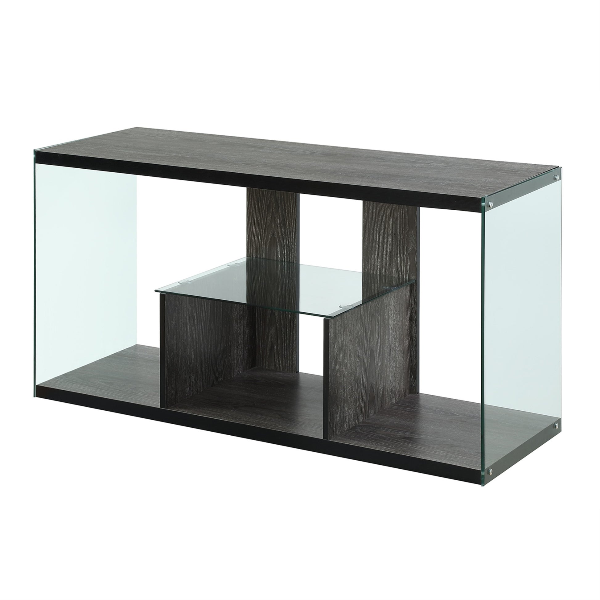 CasaFoyer SoHo TV Stand with Shelves - Sleek Design, Ample Storage, Tempered Glass Accents - Upgrade Your Living Space with Style