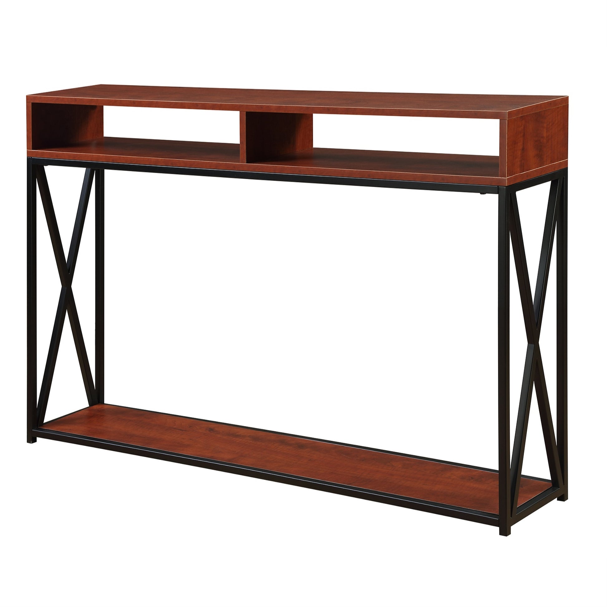 CasaFoyer Tucson Deluxe Console Table with Shelf - Exquisite Home Decor Piece with Spacious Compartments and Bottom Shelf for Storage - Sturdy Metal Frame for Stability and Longevity