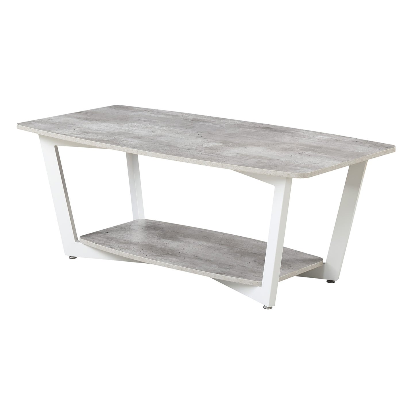 CasaFoyer Graystone Coffee Table with Shelf - Urban Industrial Design, Durable Metal Frame, Open Concept Bottom Shelf, Enhance Your Living Area