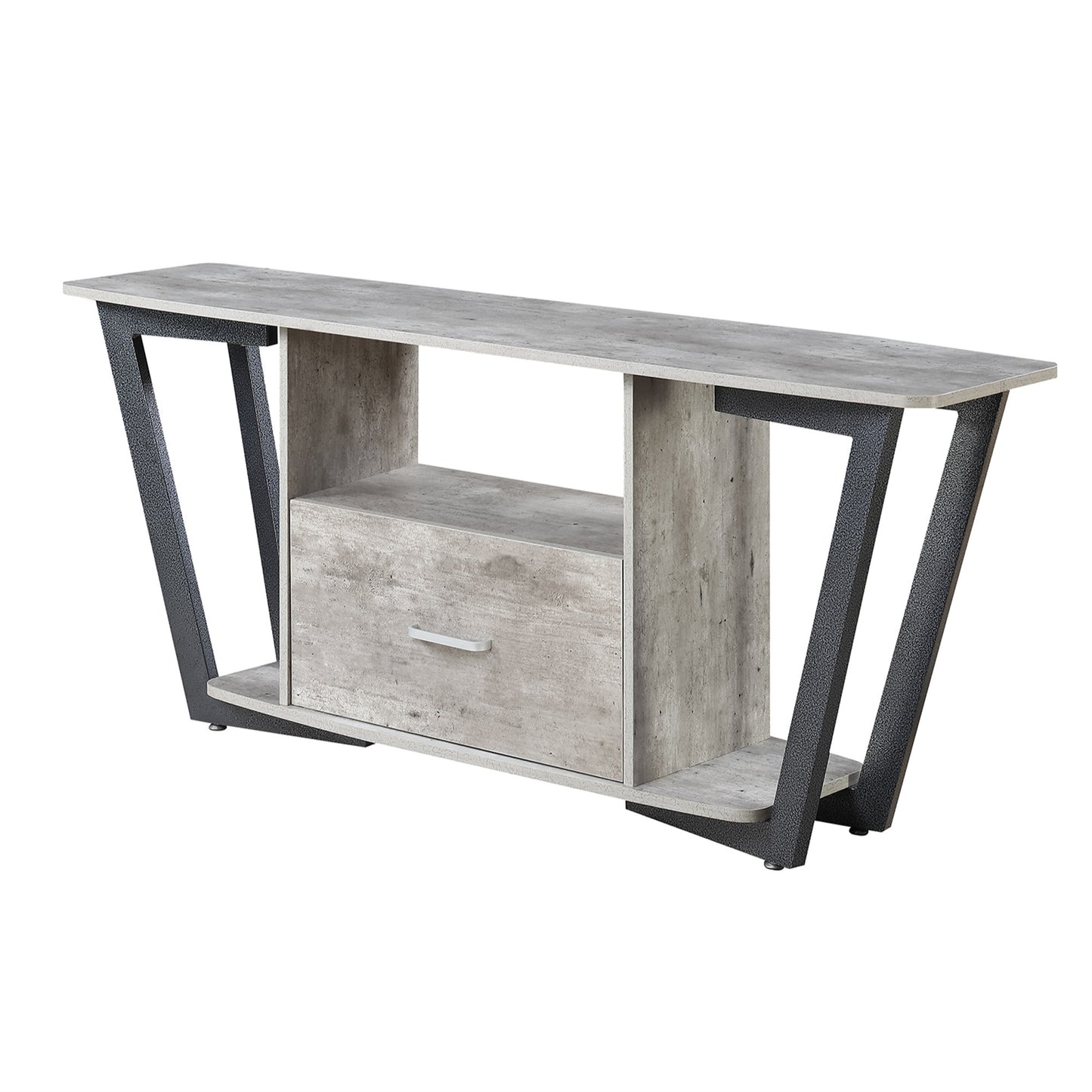 CasaFoyer Graystone 60" TV Stand with Drawer & Shelves - Sleek & Modern Urban Industrial Design - Concealed Storage, Cable Management - Accommodates TVs up to 65" - Graystone Collection