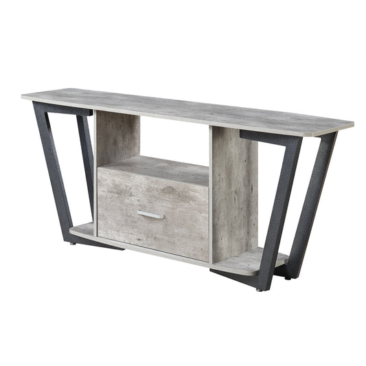 CasaFoyer Graystone 60" TV Stand with Drawer & Shelves - Sleek & Modern Urban Industrial Design - Concealed Storage, Cable Management - Accommodates TVs up to 65" - Graystone Collection