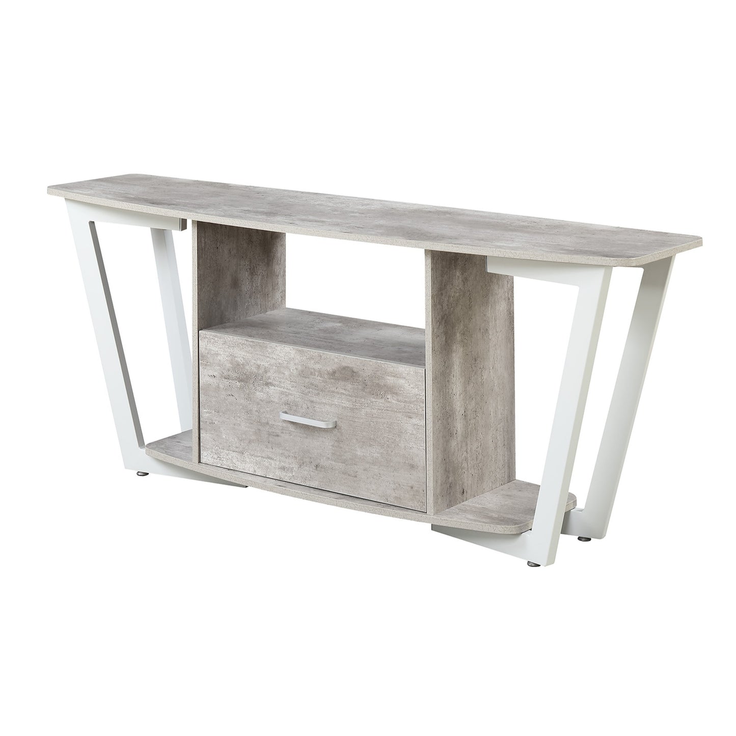 CasaFoyer Graystone 60" 1 Drawer TV Stand with Shelves - Sleek & Modern Urban Industrial Design - Concealed Storage Drawer - Cable Management - Stable Metal Frame - Accommodates TVs up to 65" - Graystone Collection