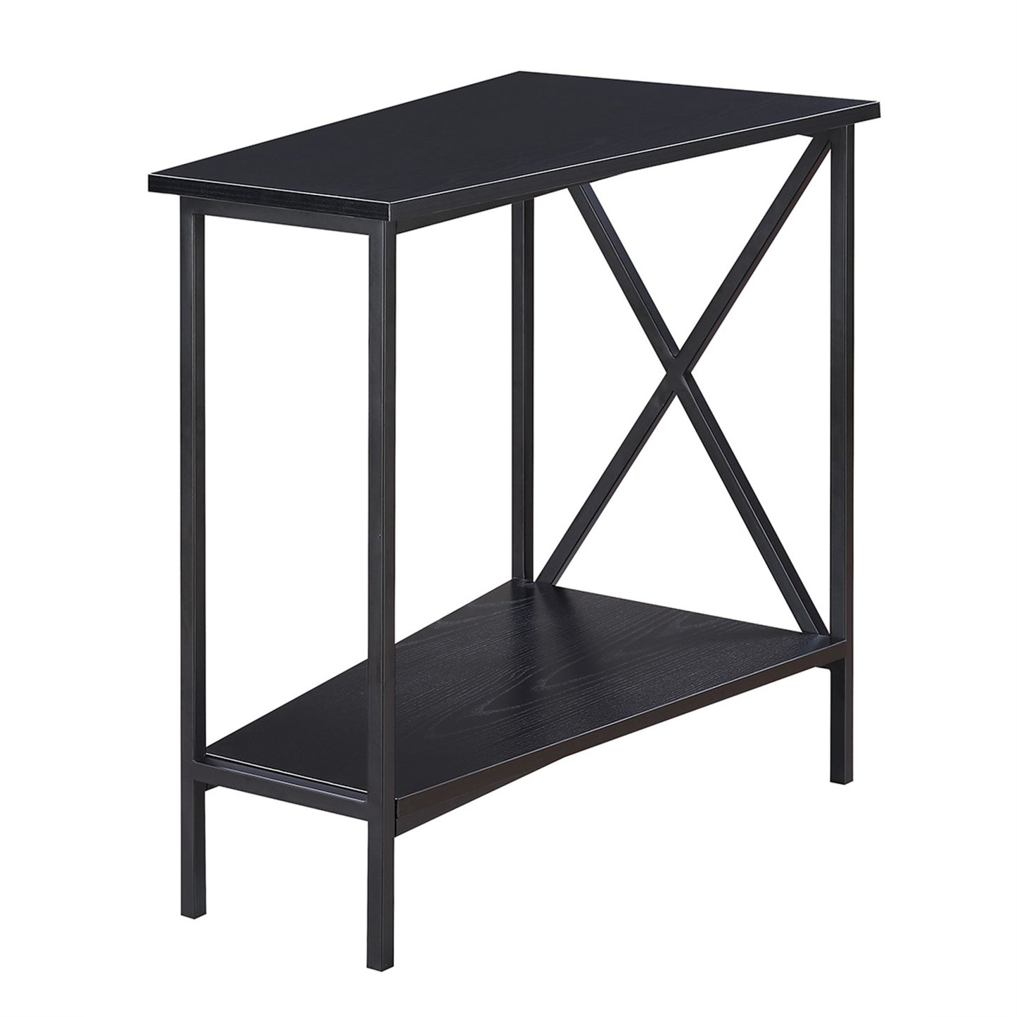 CasaFoyer Tucson Wedge End Table with Shelf - Stylish and Functional Space-Saving Solution for Your Living Room. Durable Metal Frame, Contemporary Design.