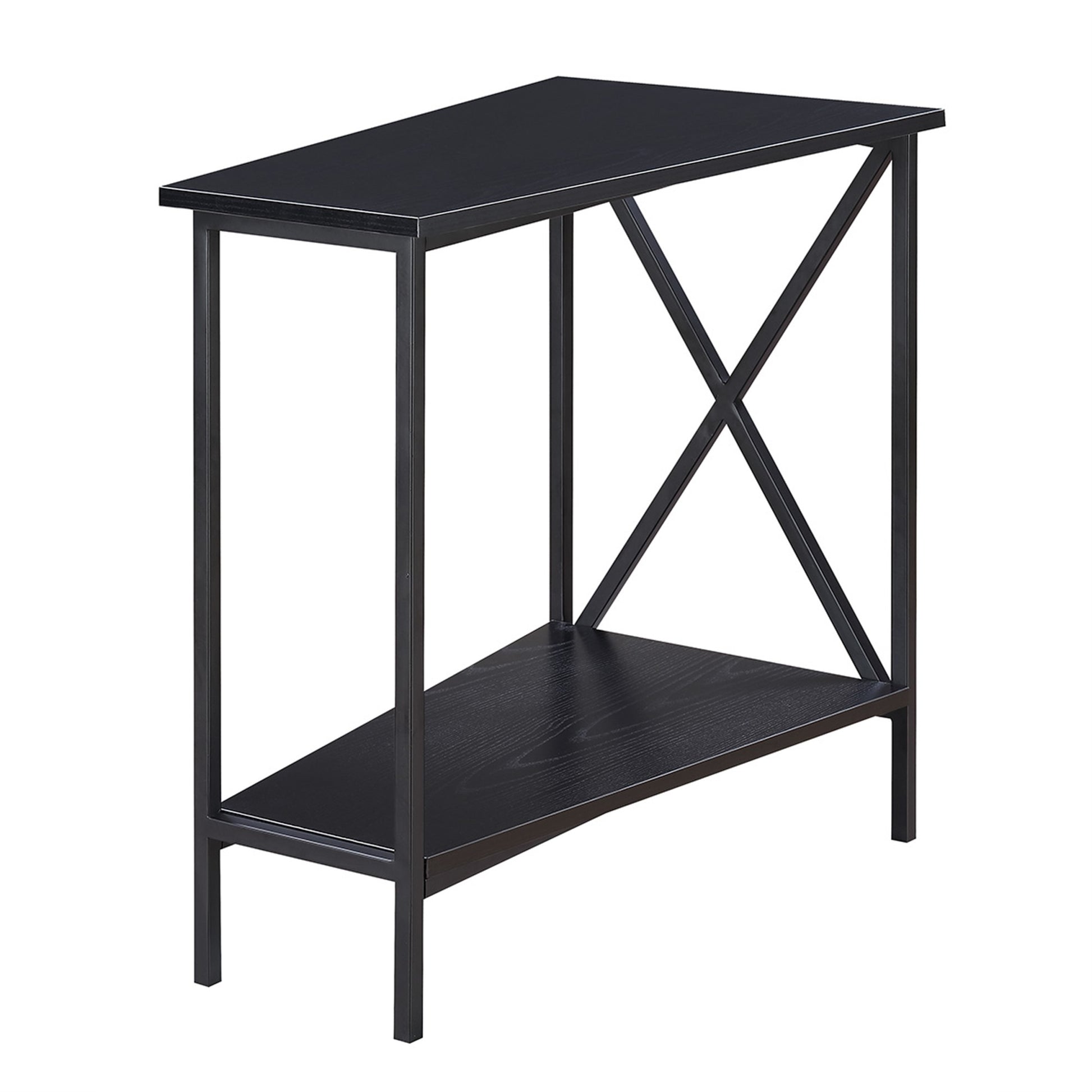 CasaFoyer Tucson Wedge End Table with Shelf - Stylish and Functional Space-Saving Solution for Your Living Room. Durable Metal Frame, Contemporary Design.