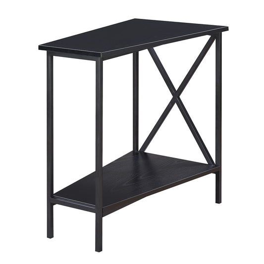 CasaFoyer Tucson Wedge End Table with Shelf - Stylish and Functional Space-Saving Solution for Your Living Room. Durable Metal Frame, Contemporary Design.