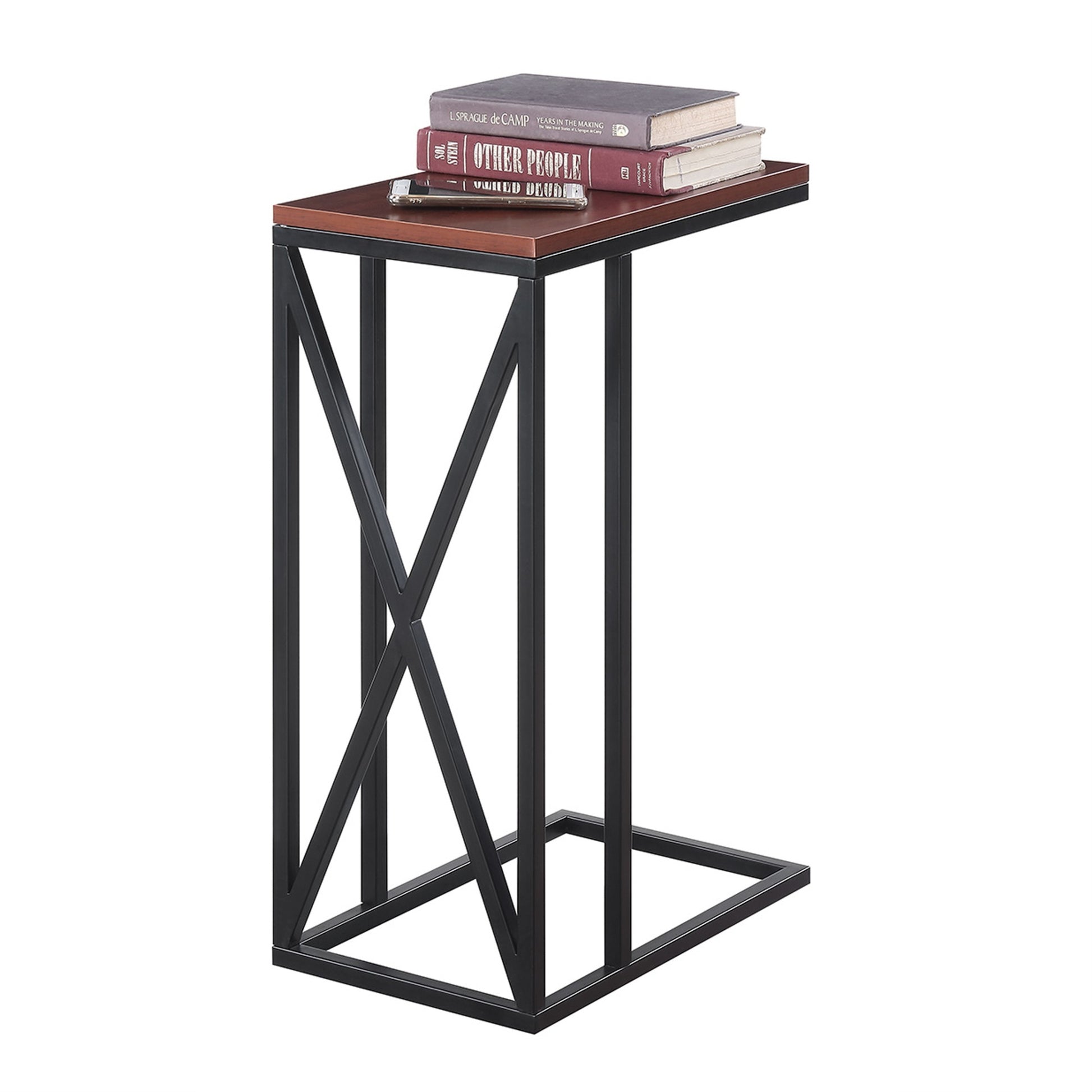 CasaFoyer Tucson C End Table - Versatile & Durable | Modern Design | Slide Under Couch | Powder-Coated Metal Frame | Particleboard Tabletop | Collection
