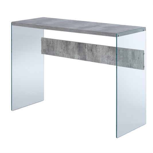 CasaFoyer SoHo Console Table - Modern Contemporary Style with Tempered Glass Sides, Floating Shelf Design, and Easy Assembly - Perfect for Living Room, Entryway, or Home Office