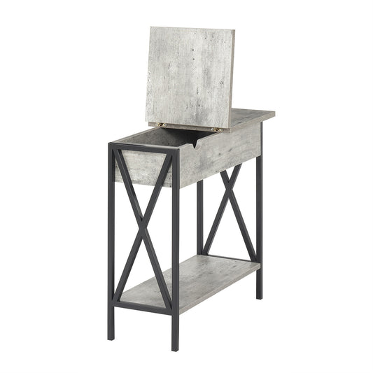 CasaFoyer Tucson Flip Top End Table with Charging Station, Storage, and USB Ports - Functional and Versatile Home Furniture