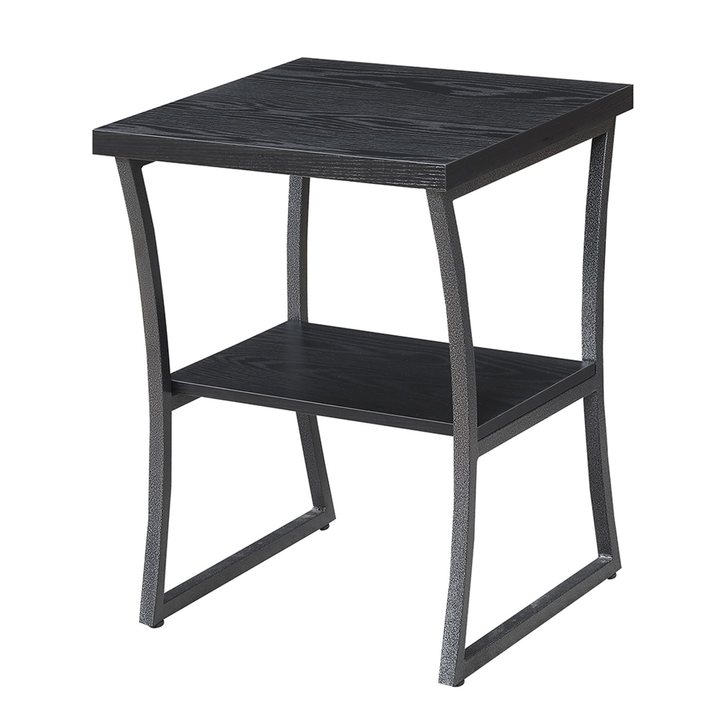 CasaFoyer X-Calibur End Table with Shelf - Contemporary Design, Durable Metal Frame, Convenient Bottom Shelf, Perfect for Displaying Collectibles and Magazines