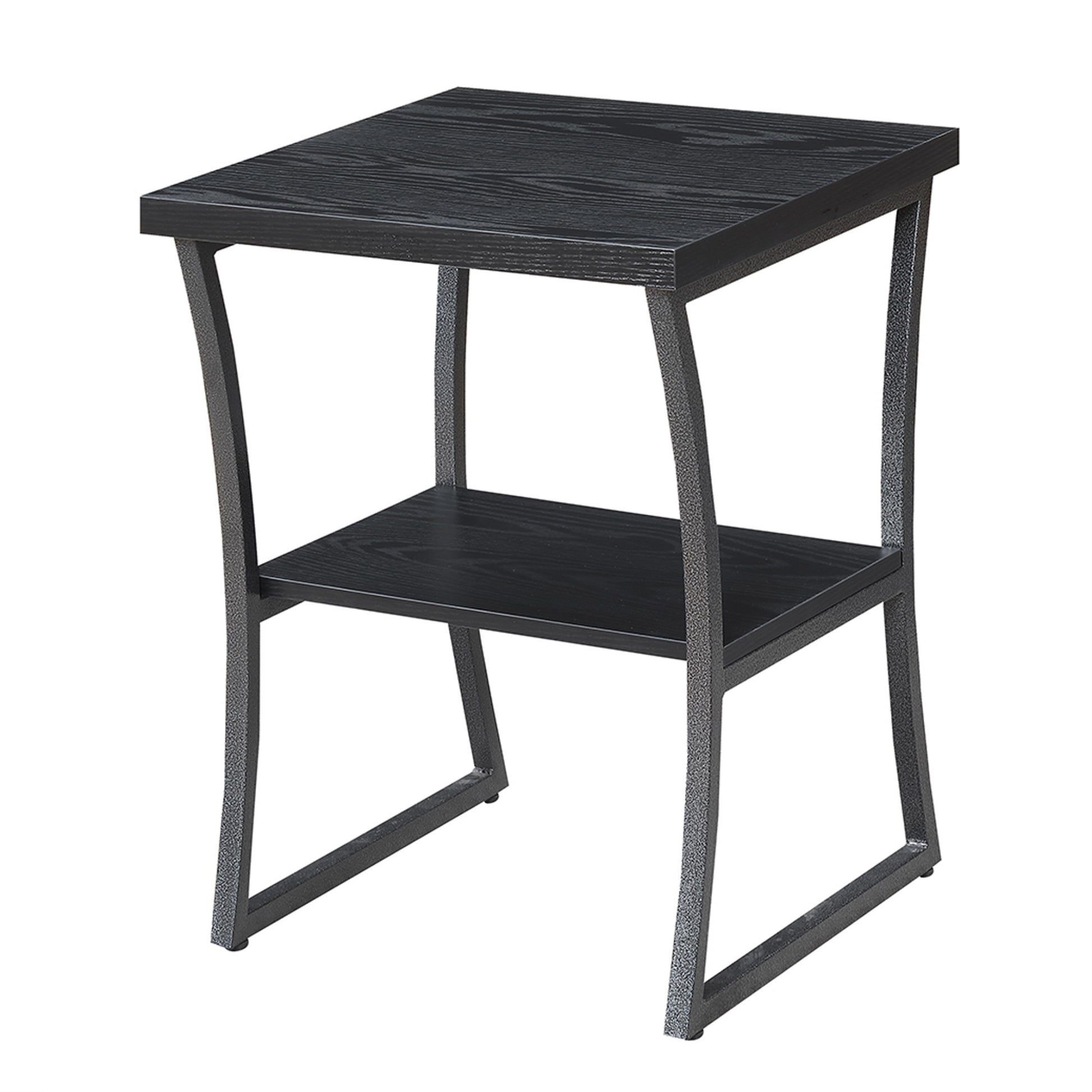 CasaFoyer X-Calibur End Table with Shelf - Contemporary Design, Durable Metal Frame, Convenient Bottom Shelf, Perfect for Displaying Collectibles and Magazines
