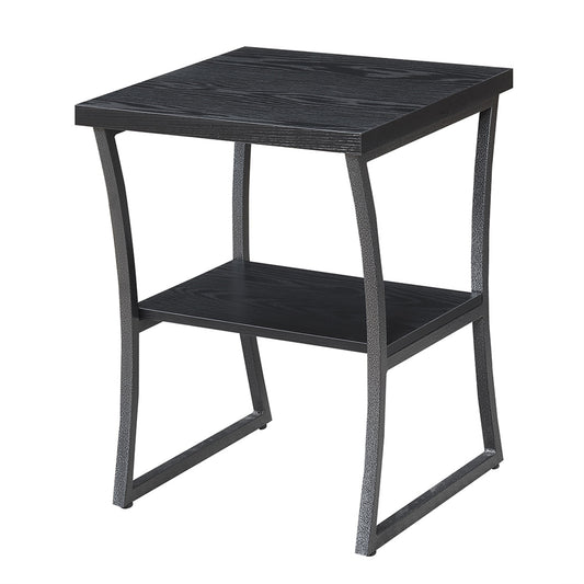 CasaFoyer X-Calibur End Table with Shelf - Contemporary Design, Durable Metal Frame, Convenient Bottom Shelf, Perfect for Displaying Collectibles and Magazines