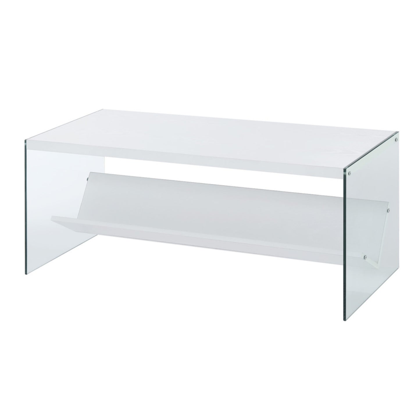 CasaFoyer SoHo Coffee Table with Shelf - Contemporary Design, Tempered Glass Sides, Ample Storage, Robust Build, Perfect for Living Room, Office, or Entertainment Space