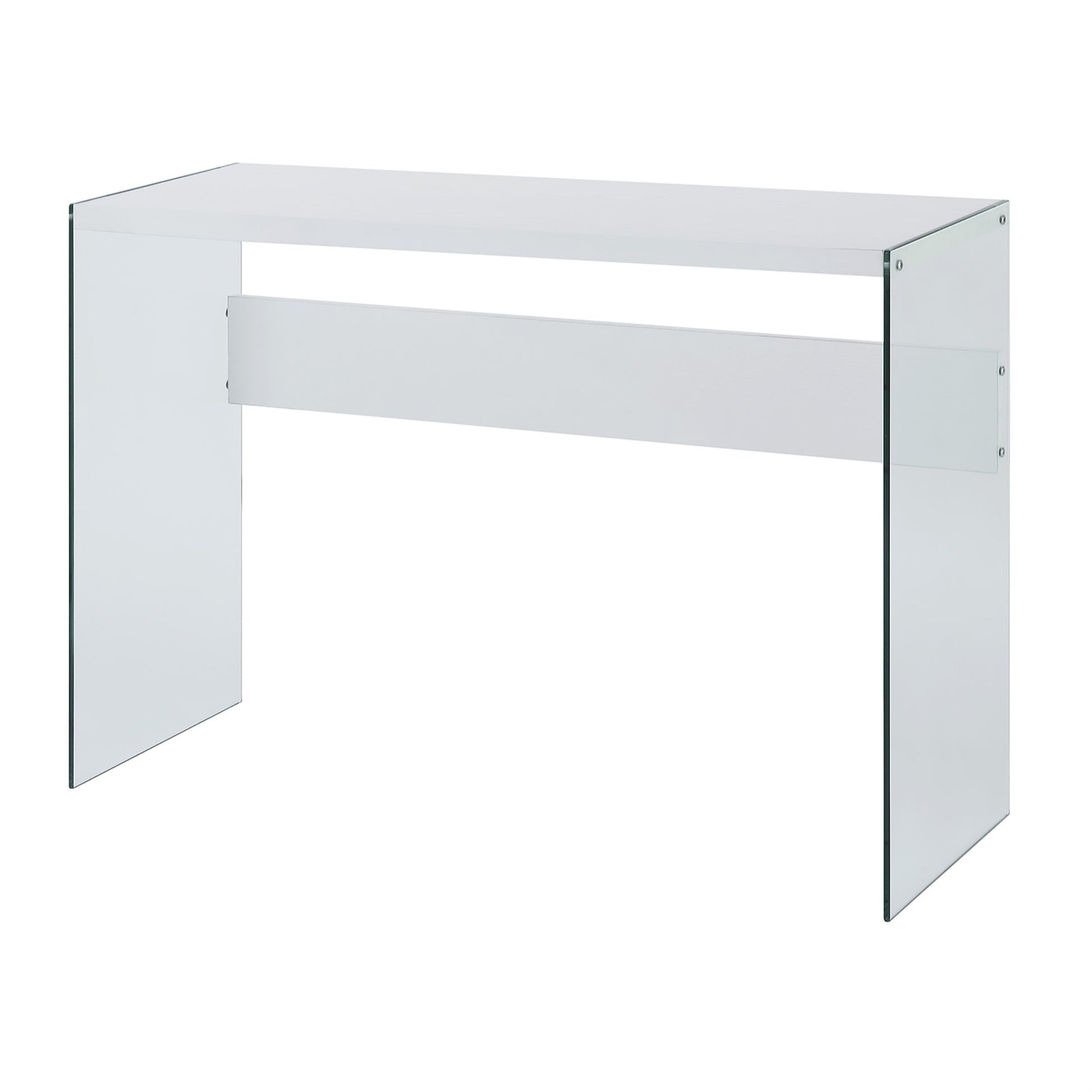 CasaFoyer SoHo Console Table - Modern Contemporary Design, Tempered Glass Sides, Floating Shelf Illusion, Durable Construction, Versatile Placement, Easy Assembly