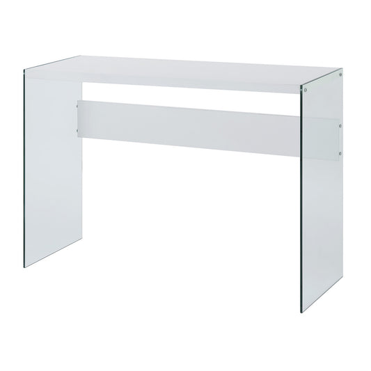 CasaFoyer SoHo Console Table - Modern Contemporary Design, Tempered Glass Sides, Floating Shelf Illusion, Durable Construction, Versatile Placement, Easy Assembly