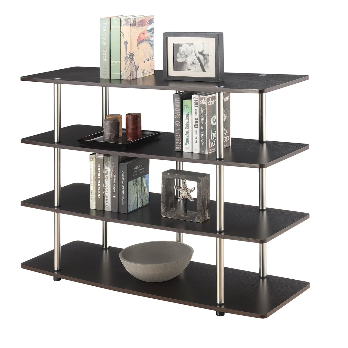 CasaFoyer Designs2Go XL Highboy 4 Tier TV Stand - Ample Space for Gaming and Movies, Durable Steel Poles, Hassle-Free Assembly