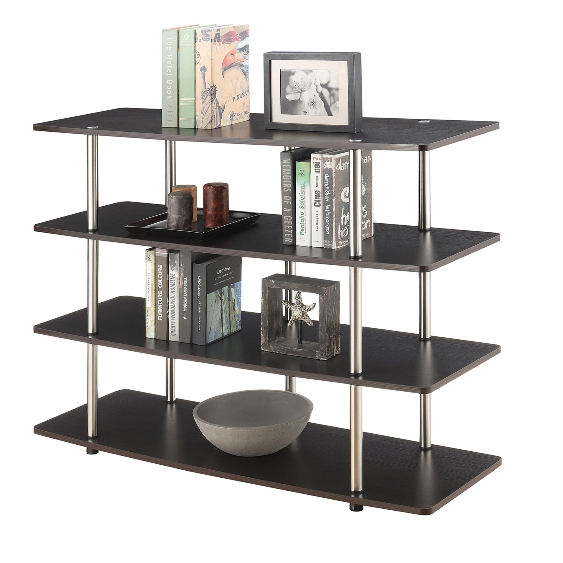 CasaFoyer Designs2Go XL Highboy 4 Tier TV Stand - Ample Space for Gaming and Movies, Durable Steel Poles, Hassle-Free Assembly