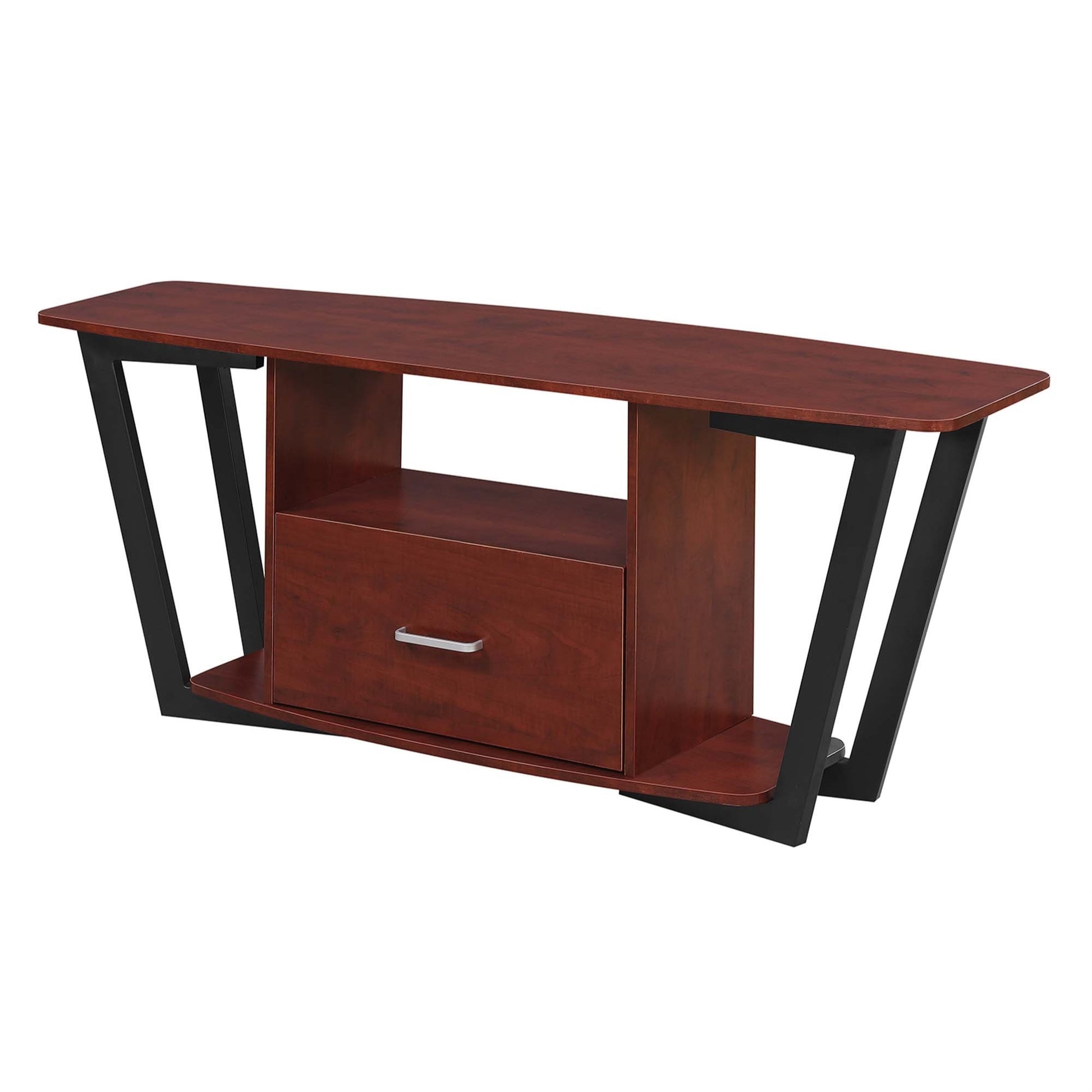 CasaFoyer Graystone 60" TV Stand with Drawer & Shelves - Urban Industrial Style, Concealed Storage, Cable Management - Graystone Collection