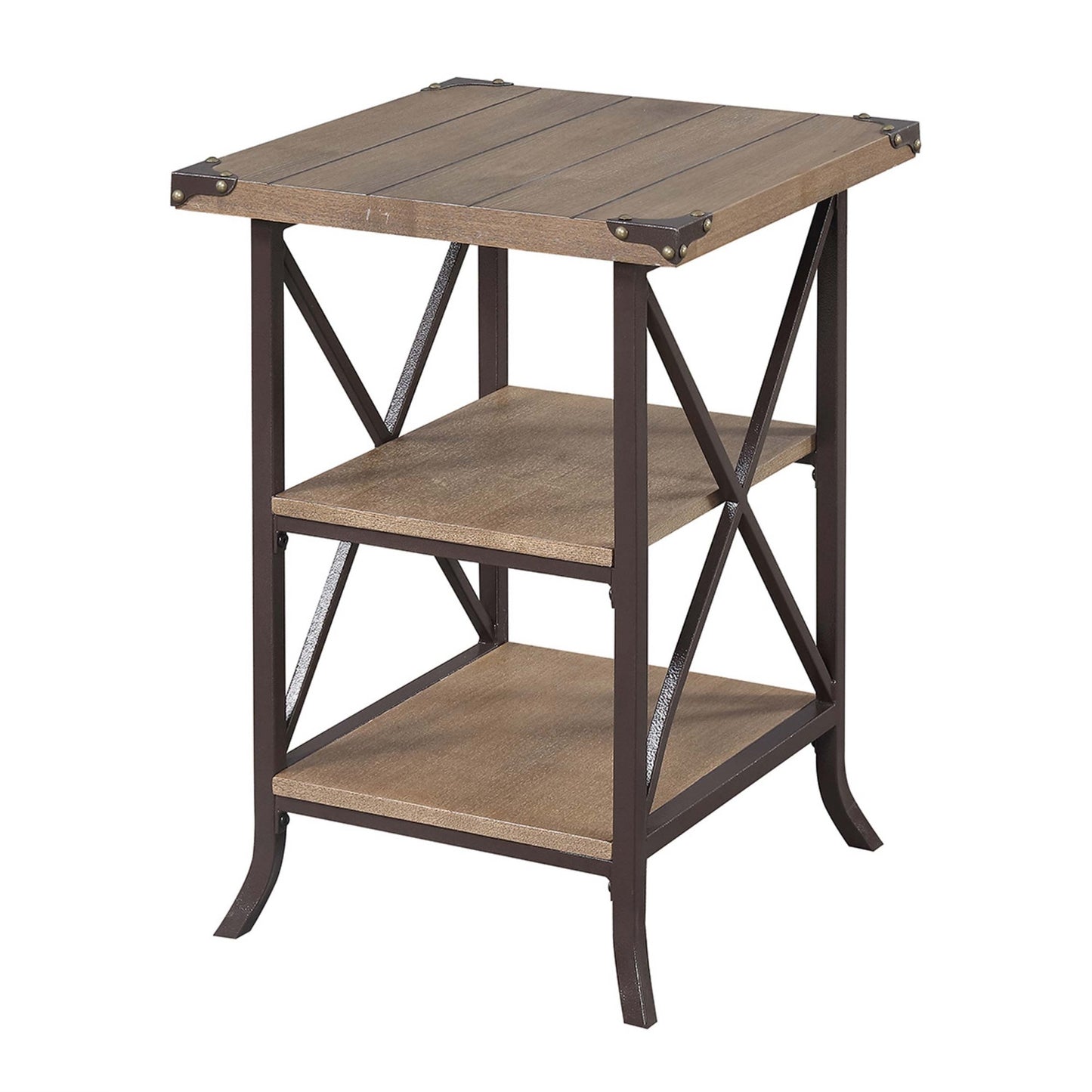 CasaFoyer Brookline End Table with Shelves - Captivating Haven for Organizing and Showcasing Collectibles