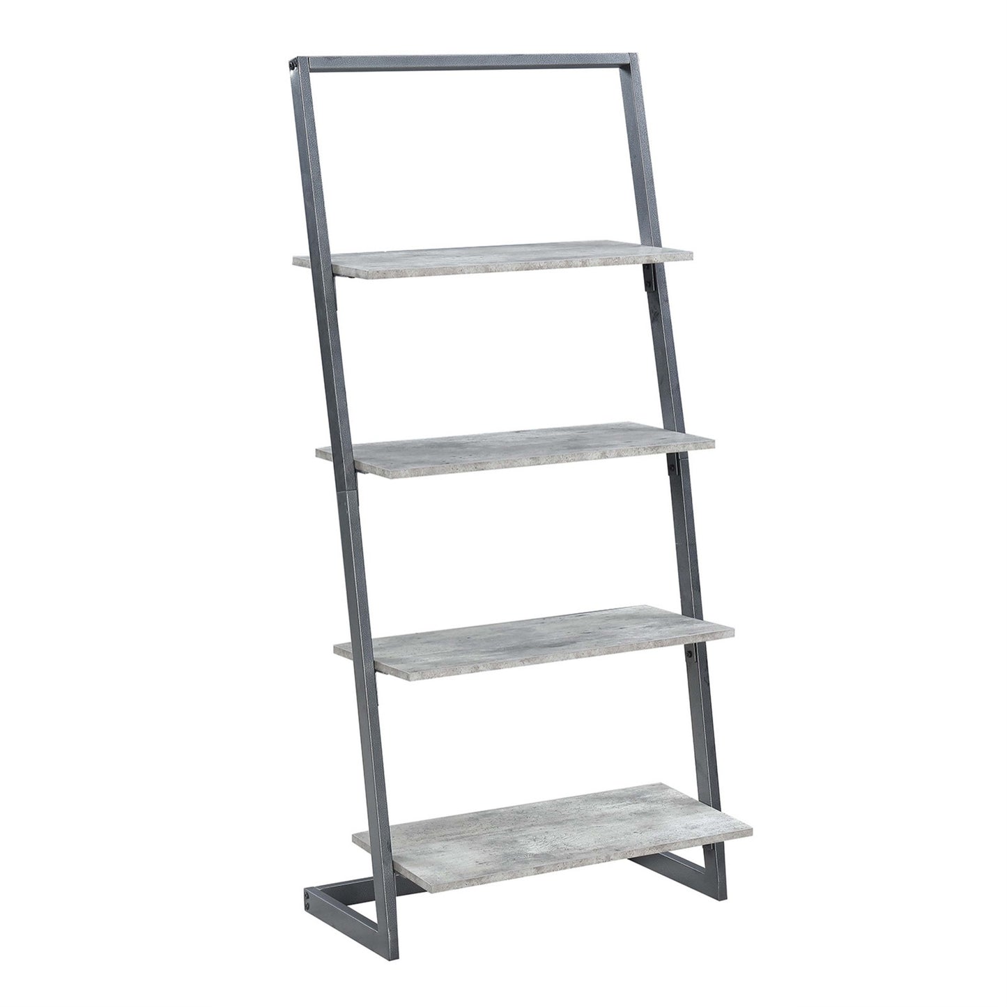 CasaFoyer Graystone Ladder Bookshelf by - Urban Industrial Design, 4 Shelves, Melamine Finish, Easy Assembly - Enhance Your Home Decor