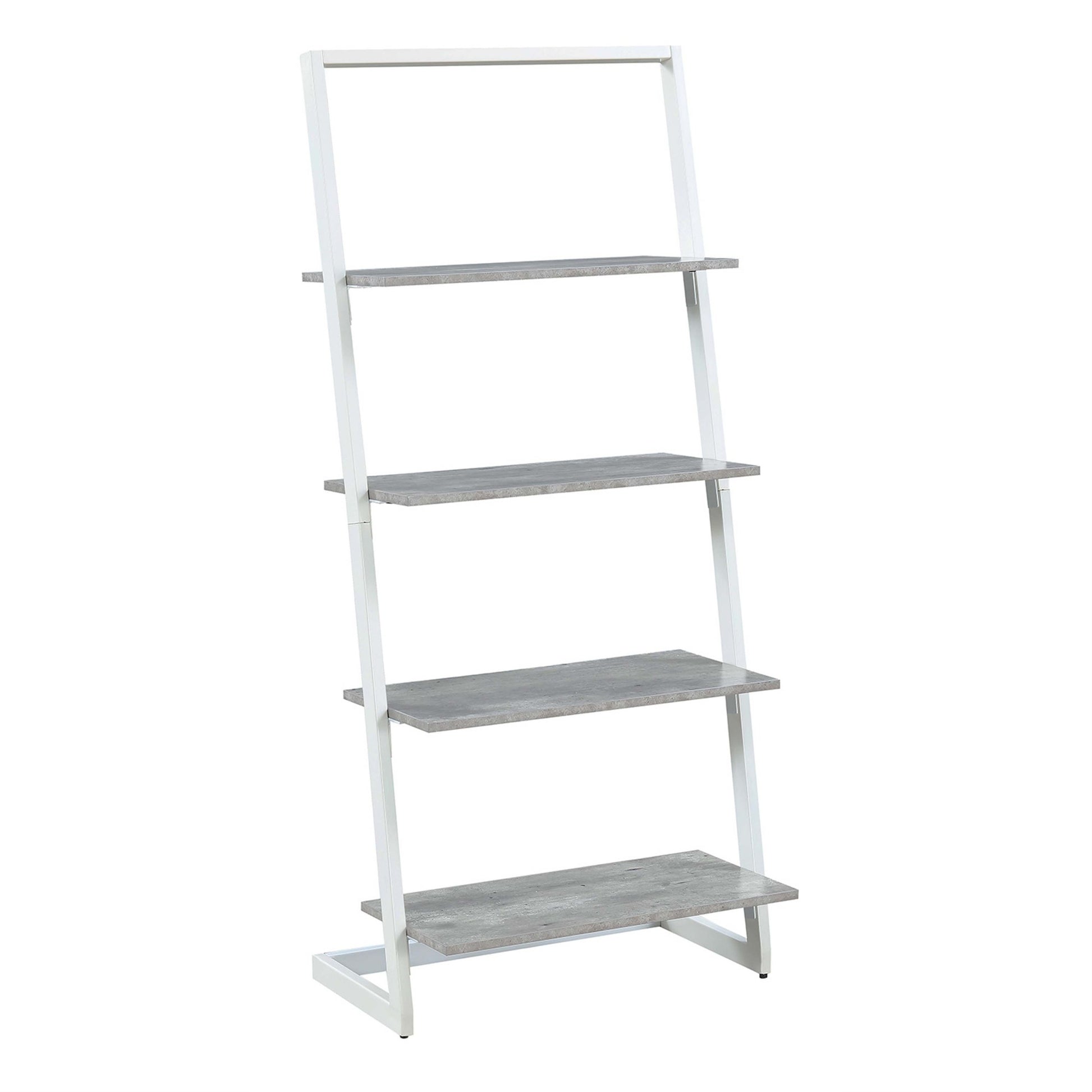 CasaFoyer Graystone Ladder Bookshelf by - Urban Industrial Design, 4 Spacious Shelves, Melamine Finish, Easy Assembly - Enhance Your Home Decor