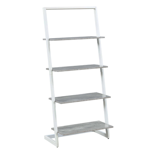 CasaFoyer Graystone Ladder Bookshelf by - Urban Industrial Design, 4 Spacious Shelves, Melamine Finish, Easy Assembly - Enhance Your Home Decor