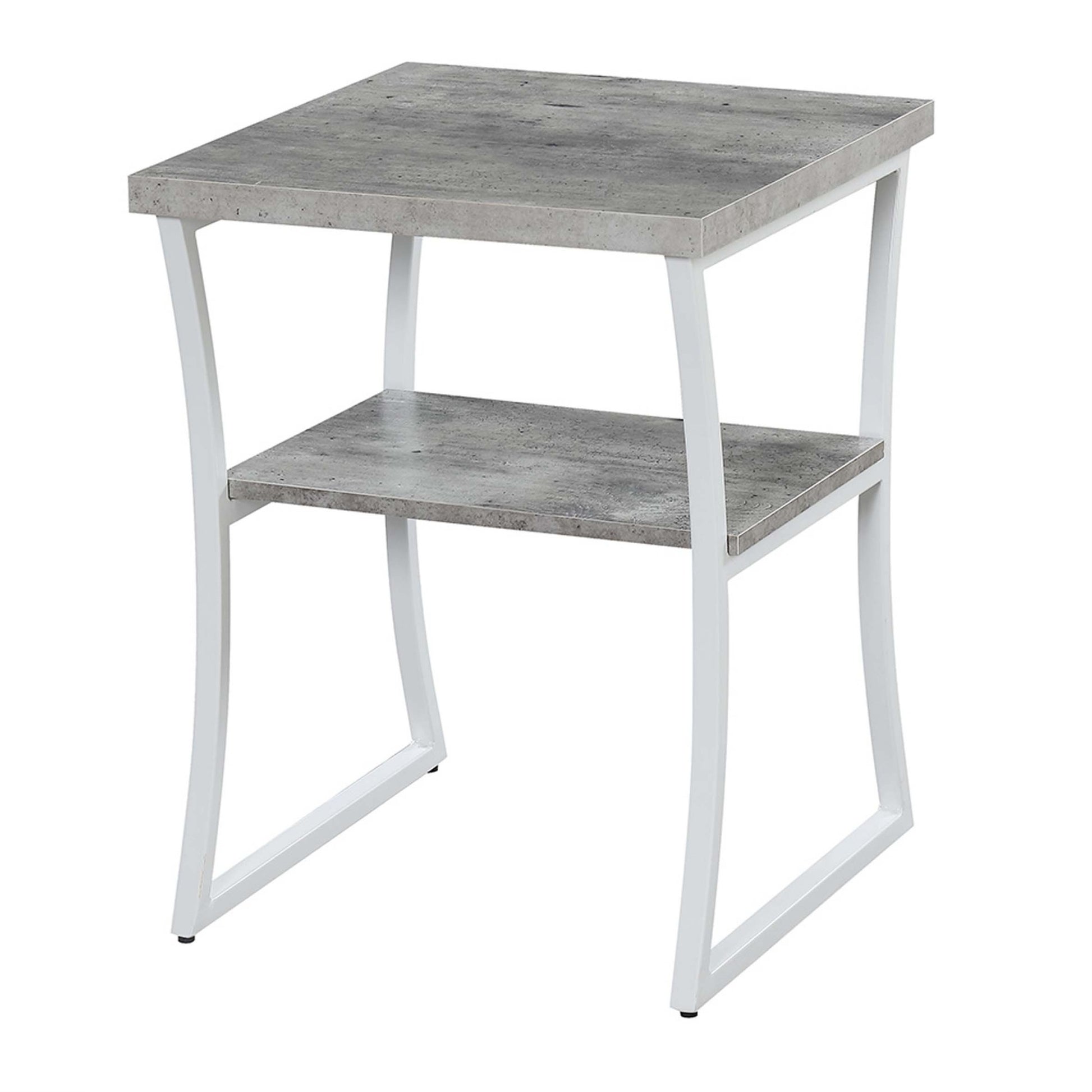 CasaFoyer X-Calibur End Table with Shelf - Contemporary Design, Sturdy Metal Frame, Durable & Stable, Convenient Bottom Shelf, Perfect for Displaying Collectibles & Storing Magazines.
