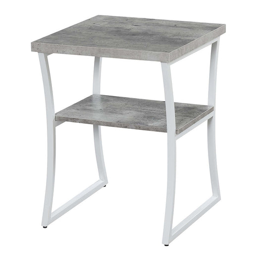 CasaFoyer X-Calibur End Table with Shelf - Contemporary Design, Sturdy Metal Frame, Durable & Stable, Convenient Bottom Shelf, Perfect for Displaying Collectibles & Storing Magazines.