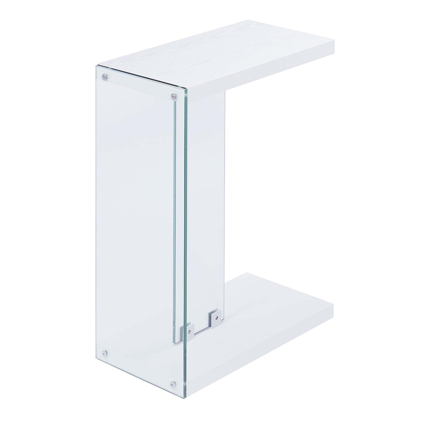 CasaFoyer SoHo C End Table - Modern Design, Clear Glass Panels, Honeycomb Particle Board Shelves, Easy Assembly, Versatile & Durable