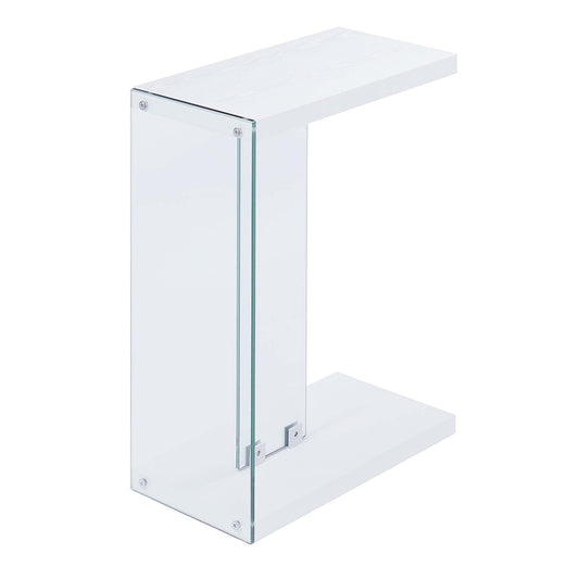 CasaFoyer SoHo C End Table - Modern Design, Clear Glass Panels, Honeycomb Particle Board Shelves, Easy Assembly, Versatile & Durable