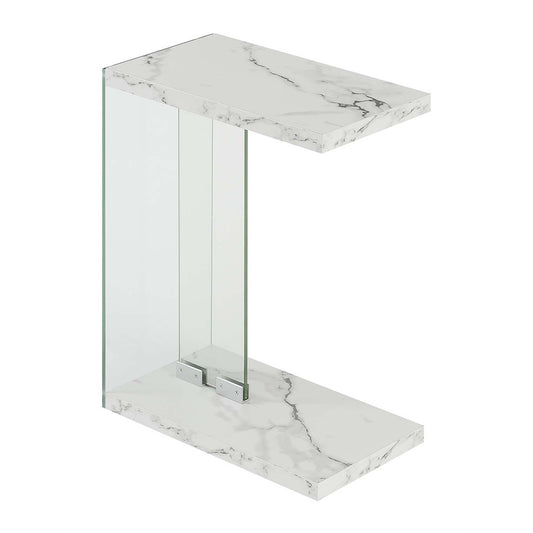 CasaFoyer SoHo C End Table - Versatile Design, Clear Glass Panels, Durable Honeycomb Shelves, Easy Assembly, Modern Touch. Perfect for Any Room.
