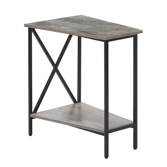 CasaFoyer Tucson Wedge End Table with Shelf - Space-Saving Design, Extra Storage, Sturdy Metal Frame - Contemporary Style for Home Decor