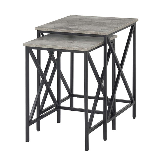 CasaFoyer Tucson Nesting End Tables - Space-saving, versatile, and stylish set of 2 tables with powder coated metal X frame. Ample tabletop space and black frame complement any decor. From the Tucson Collection.