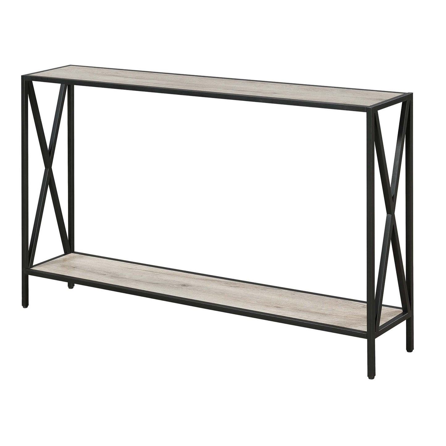 CasaFoyer Tucson Console Table with Shelf - Stylish and Versatile Home Decor Piece with Ample Surface Area and Convenient Bottom Shelf - Black Crisscross Frame - Easy Assembly - Wide Range of Finishes Available - Part of the Tucson Collection by CasaFoyer